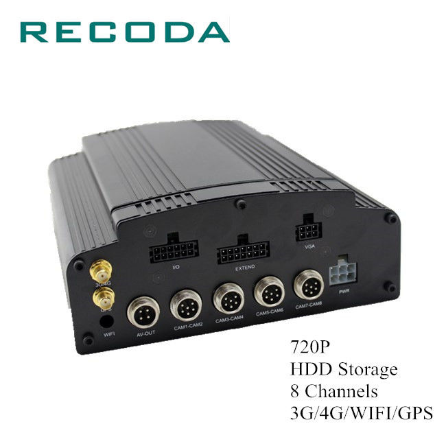 HDD/SD 4G/WIFI/GPS Mobile Vehicle DVR 720P Resolution 8Ch WIFI / G- Sensor Optional